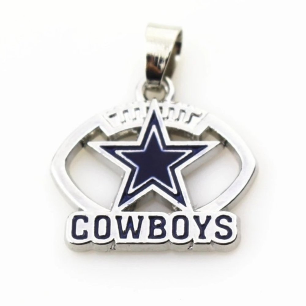 Dallas Cowboys Silver Football Necklace 3/$30 - Picture 2 of 2